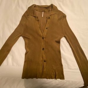 Free People Button Down Collared shirt size XS